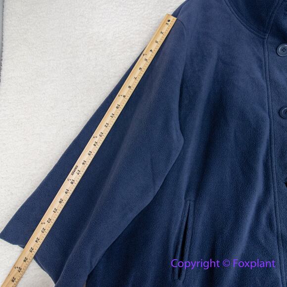 Woman Within Women's Plus Size‎ Fleece Swing Funnel-Neck Coat blue , size 4X - Picture 9 of 15